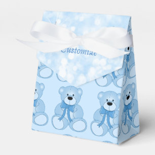 Para Regalos Caja azul linda del favor del modelo del oso de