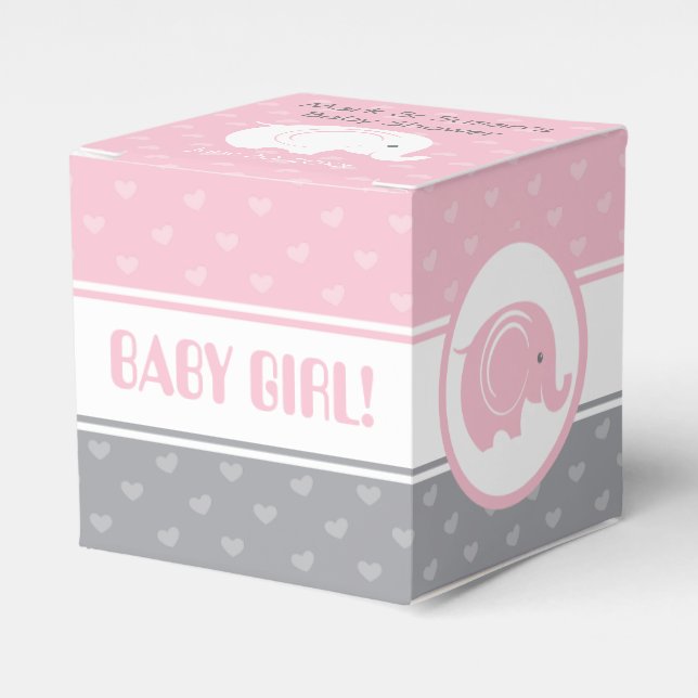 Para Regalos Caja Baby Shower de Favor con Elefante 2" x 2" - C (Costado Anverso)
