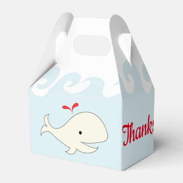 Para Regalos Caja Baby Shower Swimming Whale Gable Favorito (Reverso)