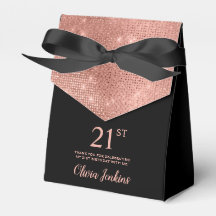 Caja de agradecimiento de cumpleaños 21 en rosa do