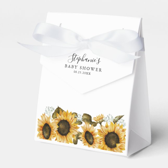 Para Regalos Caja de Baby Shower con flores de girasol (Front Side)