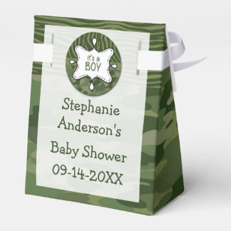 Para Regalos Caja de Baby Shower Green Camo Boy