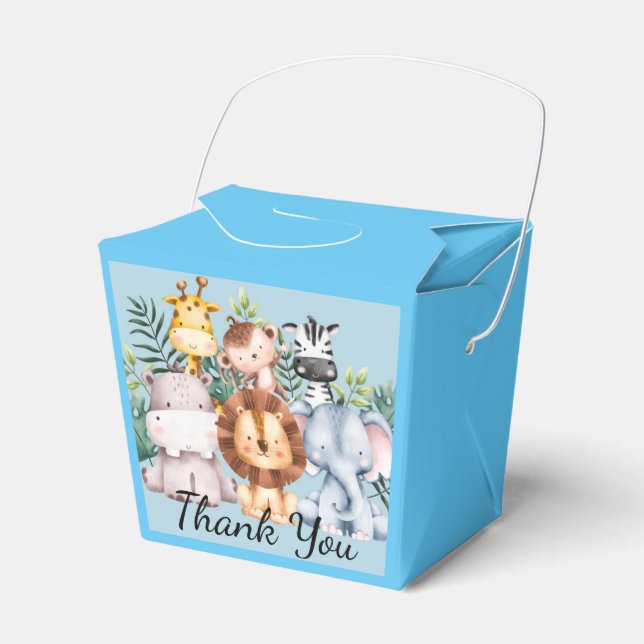Para Regalos Caja de Baby Shower Safari Favor (Front Side)