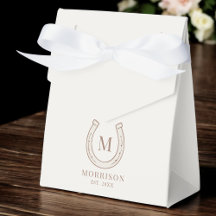 Caja de Bodas de Caballo de Hierro con Monograma M
