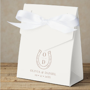 Para Regalos Caja de Bodas de Hierradura Occidental Marrón Mono