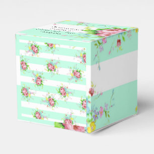 Para Regalos Caja de caramelos florales de color verde y rosa