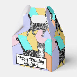 Para Regalos Caja de Cumpleaños Pastel de Gatos Atigrados