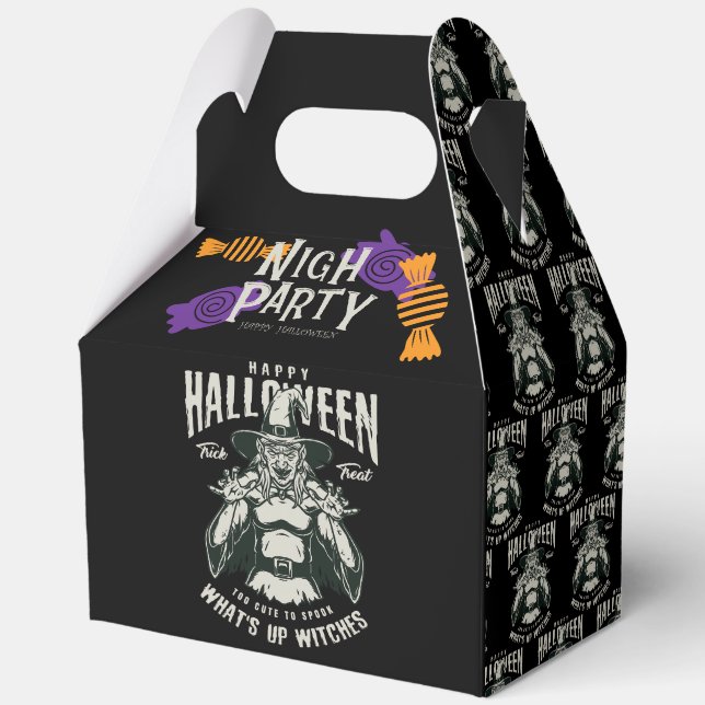 Para Regalos Caja de dulces de Halloween con diseño de brujas (Anverso)