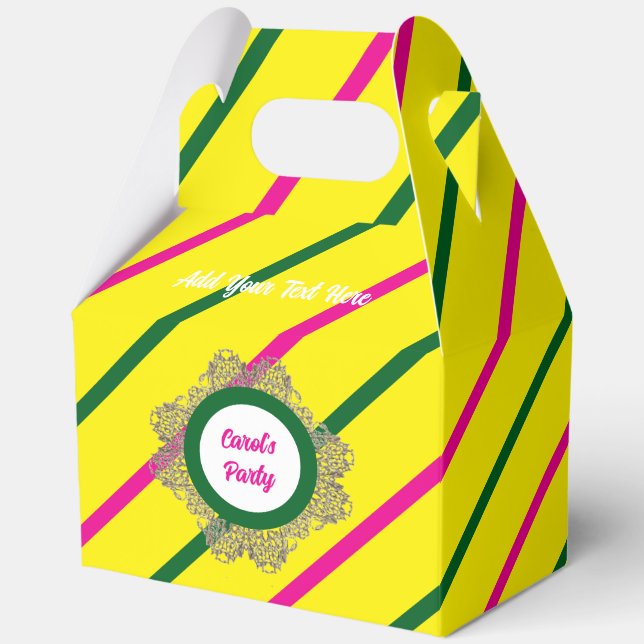 Para Regalos Caja de Favor 5 Yellow (verde rosado) RFPMDesigns  (Anverso)