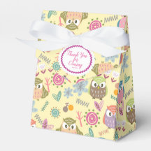Caja de Favor Amarillo de Búho Lindo