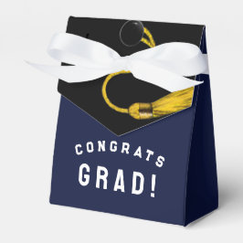 Para Regalos Caja de Favor Azul Marino de Felicitación de Gradu