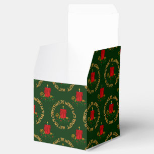 Para Regalos Caja de Favor Candle-Sq de navidad roja brillante