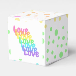 Para Regalos Caja de Favor con "Amor" de lunares en arcoíris