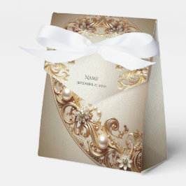 Para Regalos Caja de Favor con Floreado Dorado Ornate