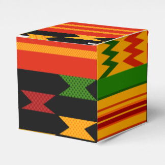 Para Regalos Caja de Favor con Patrón Kente Rojo y Negro