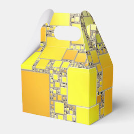 Para Regalos Caja de Favor cuadrada amarilla y Naranja