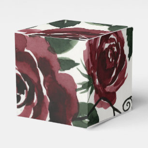 Para Regalos Caja de Favor Cuadrado de Rosas Rojo Oscuro