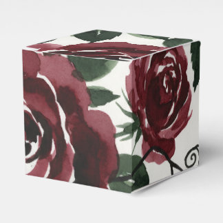 Para Regalos Caja de Favor Cuadrado de Rosas Rojo Oscuro
