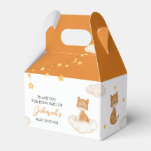 Caja de Favor de Baby Shower de Naranja mate Fox