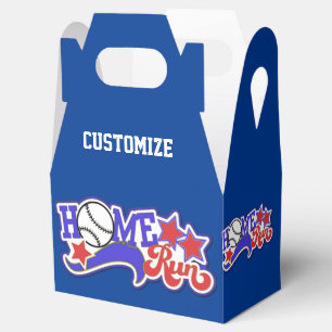 Para Regalos Caja de Favor de Béisbol Red White & Blue Home Run