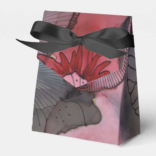 Para Regalos Caja de Favor de Berry Rojo Negro (Front Side)