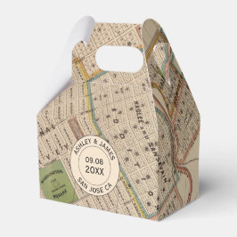 Para Regalos Caja de Favor de Boda con Mapa Vintage de San José