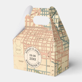 Para Regalos Caja de Favor de Boda con Mapa Vintage de Washingt