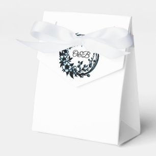 Para Regalos Caja de Favor de Boda con Monograma Floral Elegant