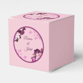 Para Regalos Caja de Favor de Boda de Anillo Floral Púrpura
