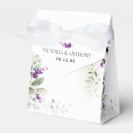 Para Regalos Caja de Favor de Boda de Lavanda de Verdor Púrpura