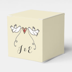 Para Regalos Caja de Favor de Boda de palomas blancas personali