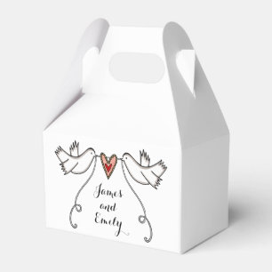 Para Regalos Caja de Favor de Boda de palomas blancas personali