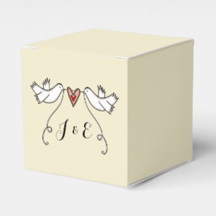 Para Regalos Caja de Favor de Boda de palomas blancas personali