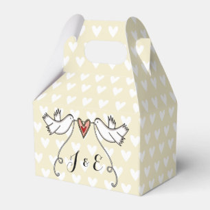 Para Regalos Caja de Favor de Boda de palomas blancas personali