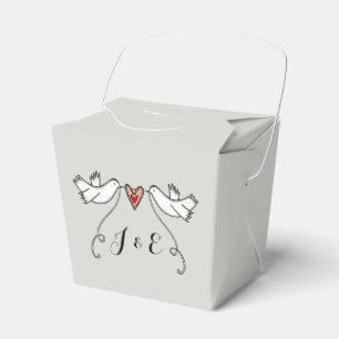 Para Regalos Caja de Favor de Boda de palomas blancas personali