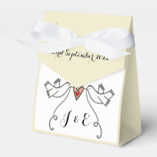 Para Regalos Caja de Favor de Boda de palomas blancas personali