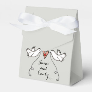 Para Regalos Caja de Favor de Boda de palomas blancas personali