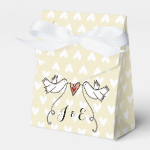 Para Regalos Caja de Favor de Boda de palomas blancas personali