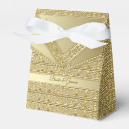Para Regalos Caja de Favor de Boda Decorativa Dorada