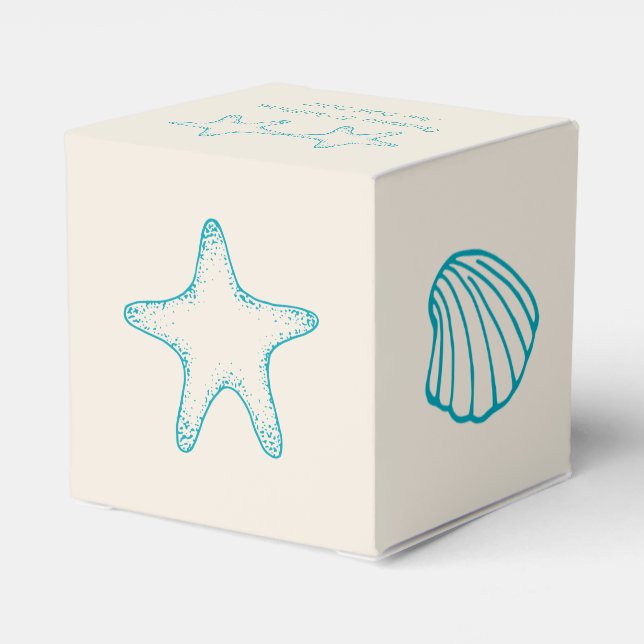 Para Regalos Caja de Favor de Boda en la Playa (Reverso Costado)