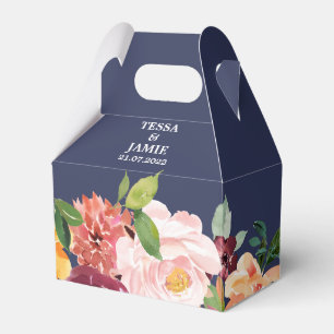 Para Regalos Caja de Favor de Boda Floral Paprika Burgundy