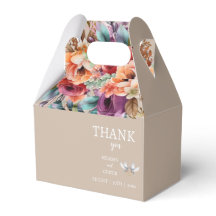 Caja de Favor de Boda Floral Tropical