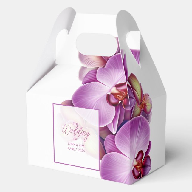 Para Regalos Caja de Favor de Boda Orquídea (Anverso)
