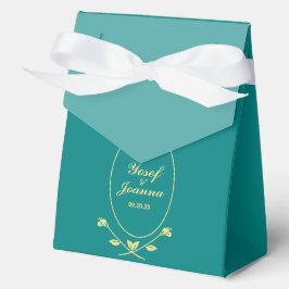 Para Regalos Caja de Favor de Boda Rosa verde azulada