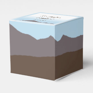 Para Regalos Caja de Favor de Boda Rustic Mountain Watercolor