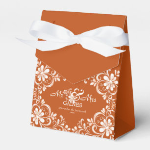 Para Regalos Caja de Favor de Boda Señor y Señora Naranja Quema