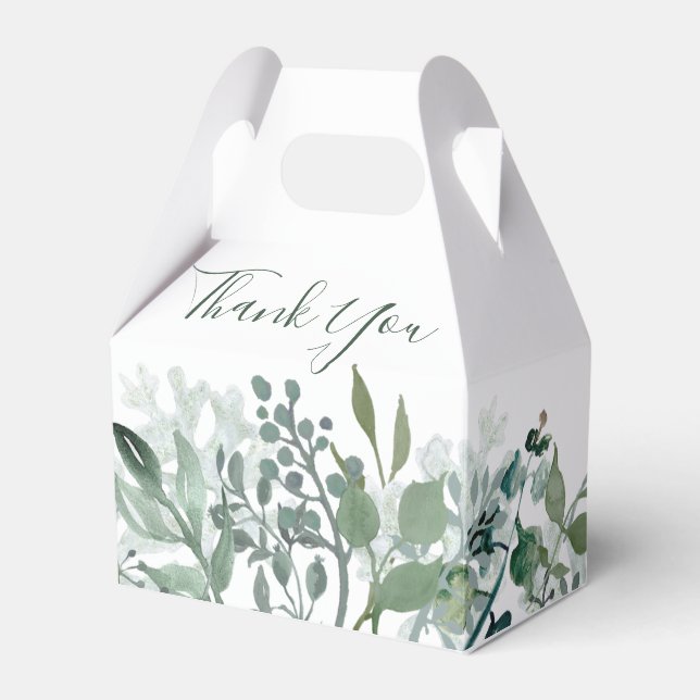 Para Regalos Caja de Favor de Boda Silvery Green Eucalyptus (Front Side)