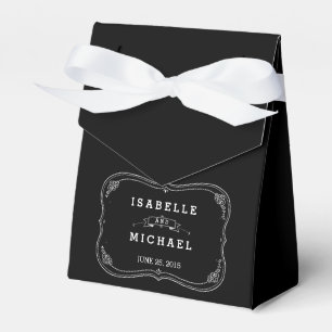 Para Regalos Caja de Favor de Boda Vintage de Chalkboard Fancy