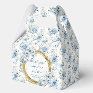 Para Regalos Caja de Favor de Boho Blue Gold Light clásica