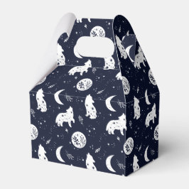 Para Regalos Caja de Favor de Cachorro de Lobo Aullando a la Lu